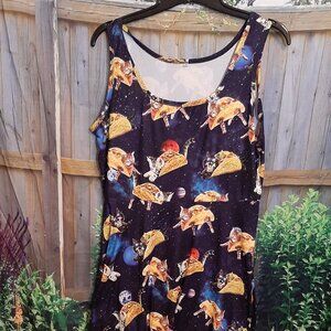 Women's Casual Dress- Space Taco Cat, XL